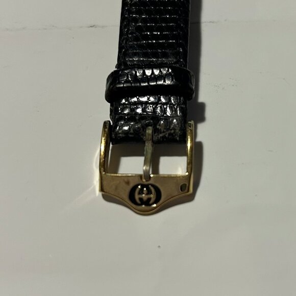 Womens Gucci Brown Gold-Plated Square Case 14 GG Buckle Leather Band Wristwatch - Picture 13 of 16